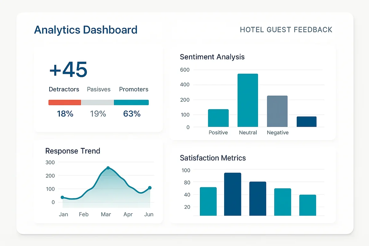 Restaurant feedback dashboard showing real-time guest reviews and satisfaction metrics across multiple locations
